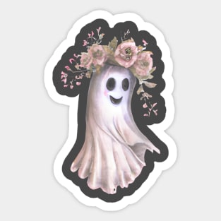 Boho Floral Cute Ghost Sticker